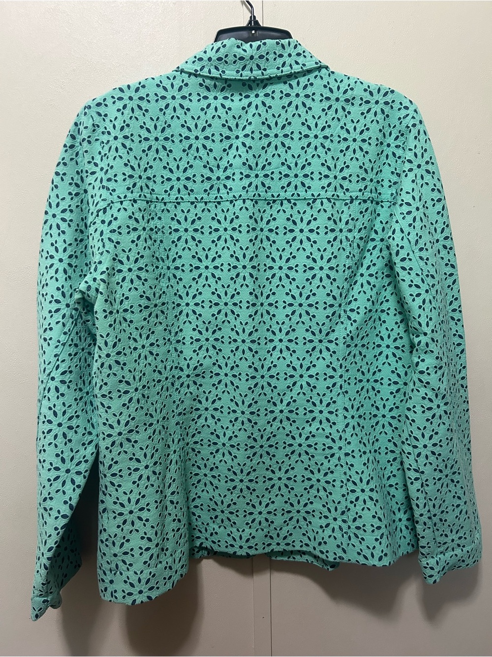 Joni B. Turquoise Eyelet Button-Up Jacket - Picture 6 of 7